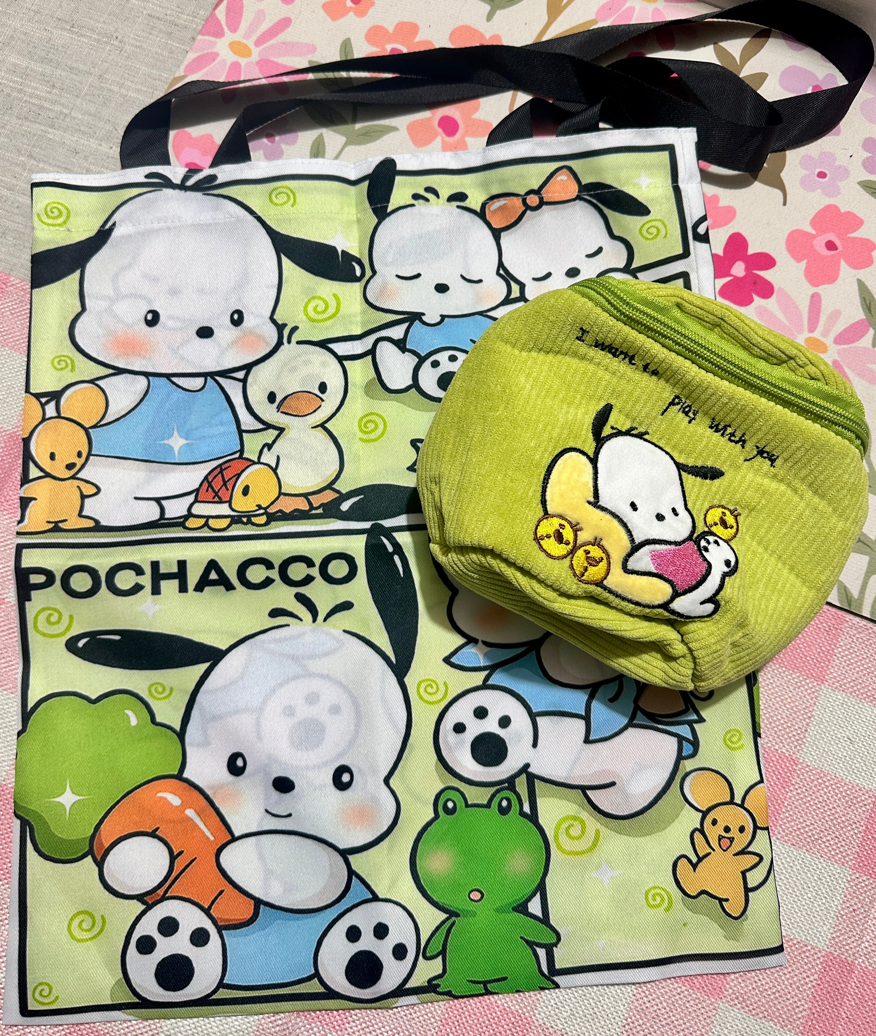 Pochacco Tote Bag & Makeup Bag bundle